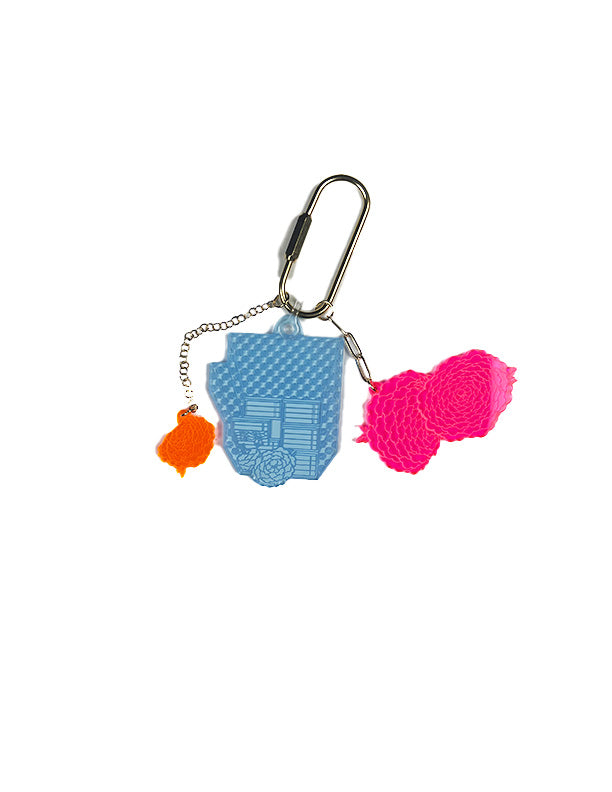 Key Ring, Bag Charm Magic Book_Peonies