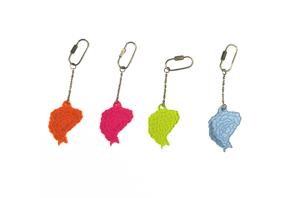 Key Ring, Bag Charm Mini peony